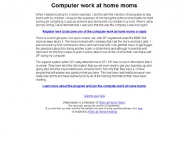 Computer Work at Home Moms