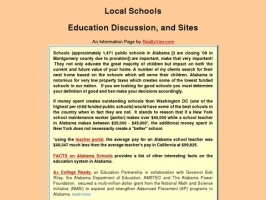 Alabama Local Schools, Education discusion & Links