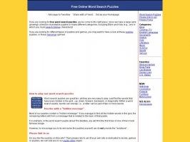 Free Online Word Search Puzzles