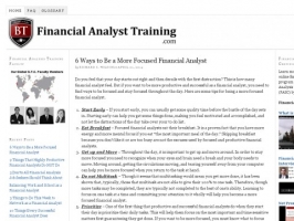 Financial Analyst Training