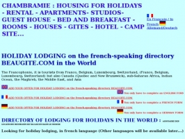 Holidays lodging for french speaking travellers